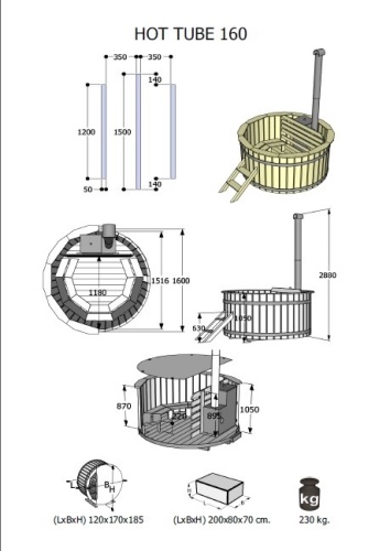 Hot tub průměr 160cm